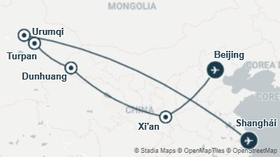 Mapa: Viaje a China: La Ruta de la Seda