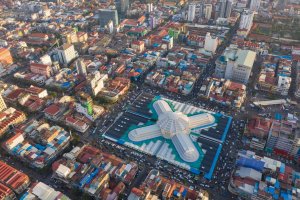 Camboya: vista aérea del Mercado Central de Phnom Penh