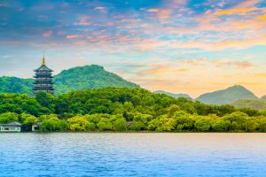 China: lago oeste en Hangzhou