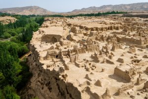 China: Ruinas de Jiahe en Turpan