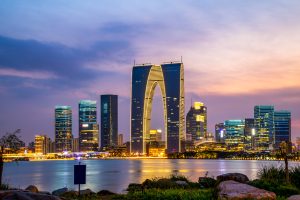 China: skyline de Suzhou