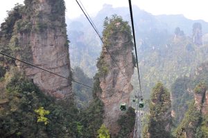 China: teleférico del parque natural de Zhangjiajie