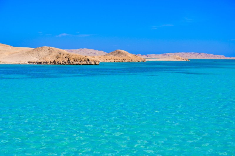 Egipto: playa de Orange Bay y aguas cristalinas en la isla Giftun