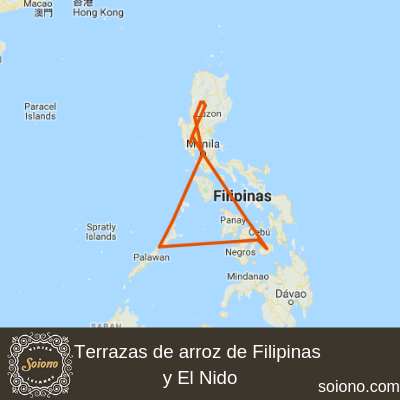 Terrazas de arroz de Filipinas y El Nido