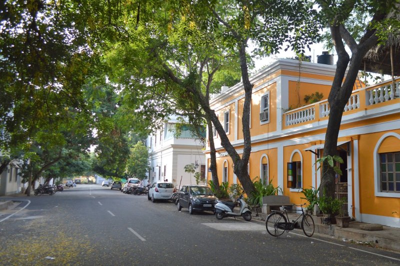 India: paisaje urbano del Barrio Francés de Pondicherry