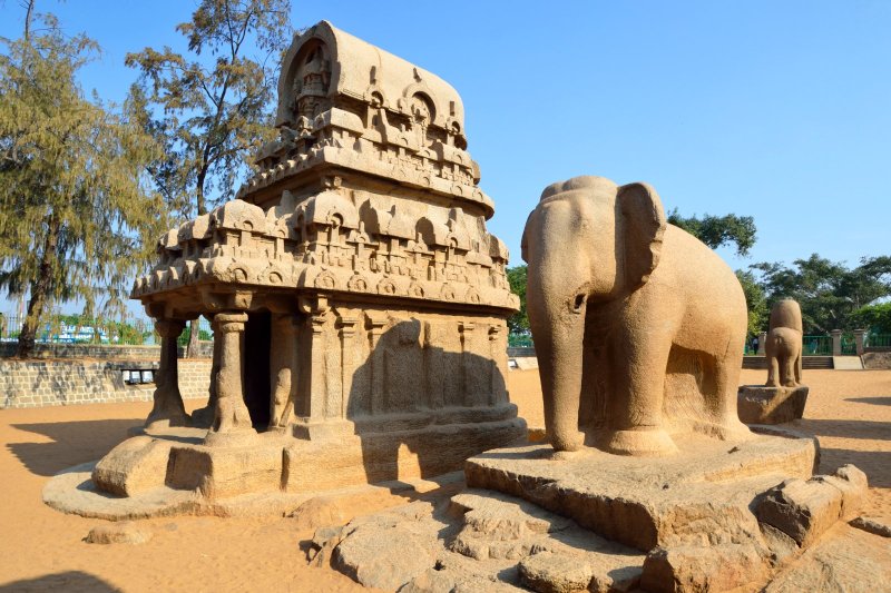 India: los Cinco Rathas de Mahabalipuram, Tamil Nadu