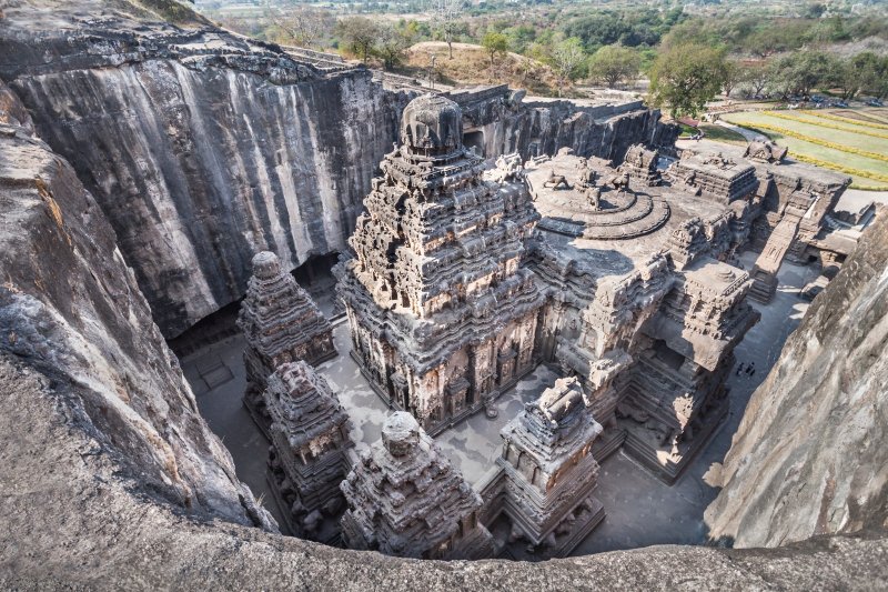 India: templo de Kailasa en Ellora, Maharashtra