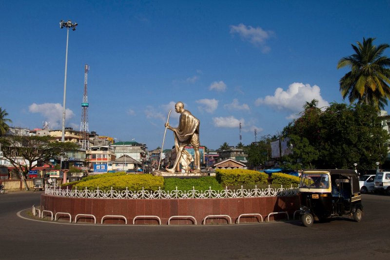 India: la rotonda M.G. Circle en el centro de Port Blair
