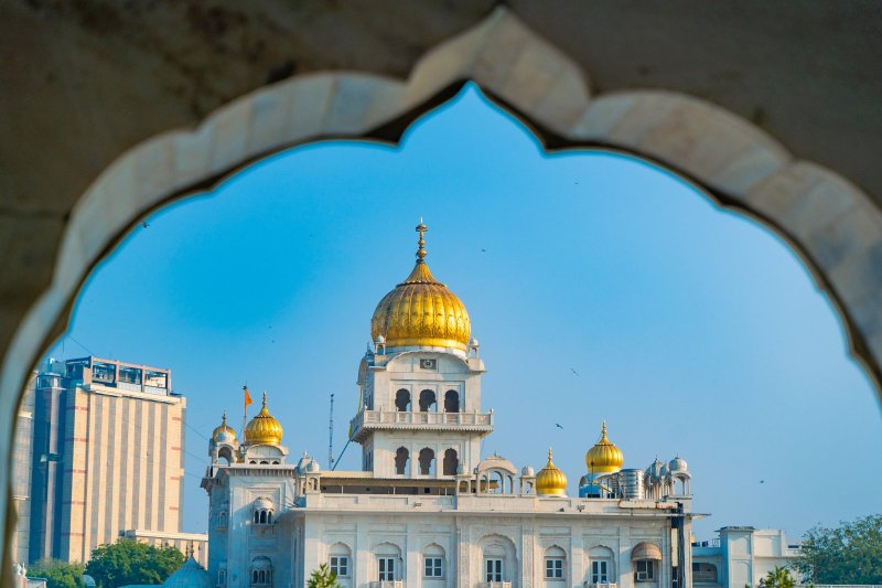 India: Gurdwara Sri Bangla Sahib en Nueva Delhi