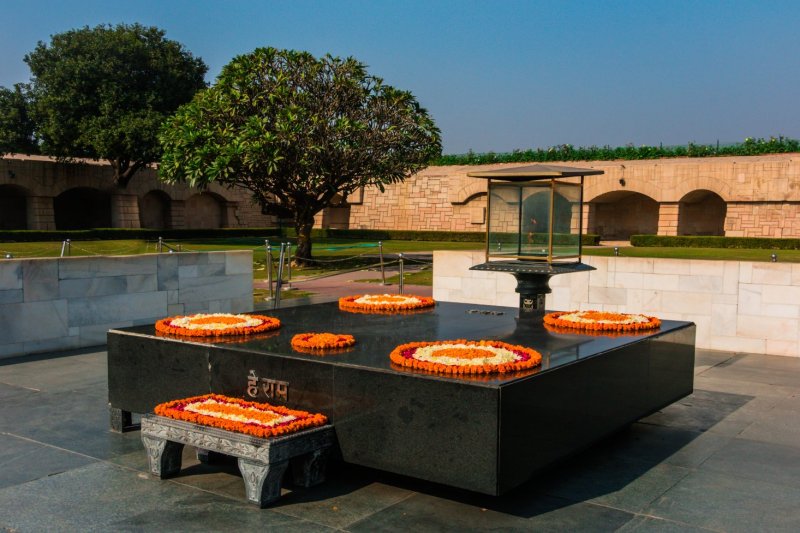 India: Raj Ghat, memorial de Mahatma Gandhi en Nueva Delhi