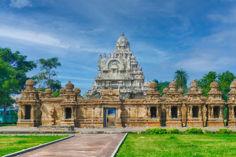 India: templo Kailasanathar en Kanchipuram, Tamil Nadu