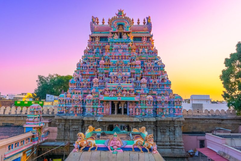India: templo Sri Ranganathaswamy en Srirangam, Tiruchirappalli, Tamil Nadu