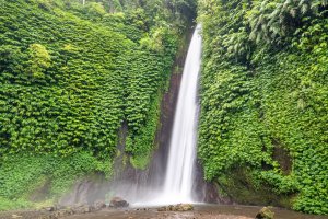 Indonesia: la cascada Red Coral en Bali entre exuberante vegetación tropical