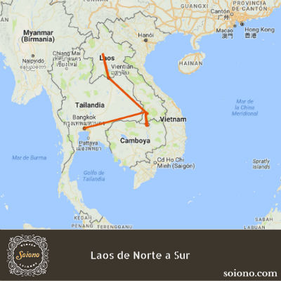 Laos de Norte a Sur