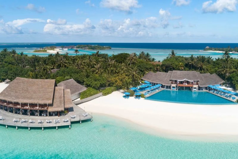 Maldivas: vista aérea del resort Anantara Dhigu