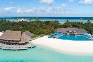 Maldivas: vista aérea del resort Anantara Dhigu