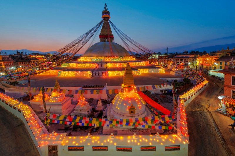 Nepal: la estupa de Boudhanath en Katmandú