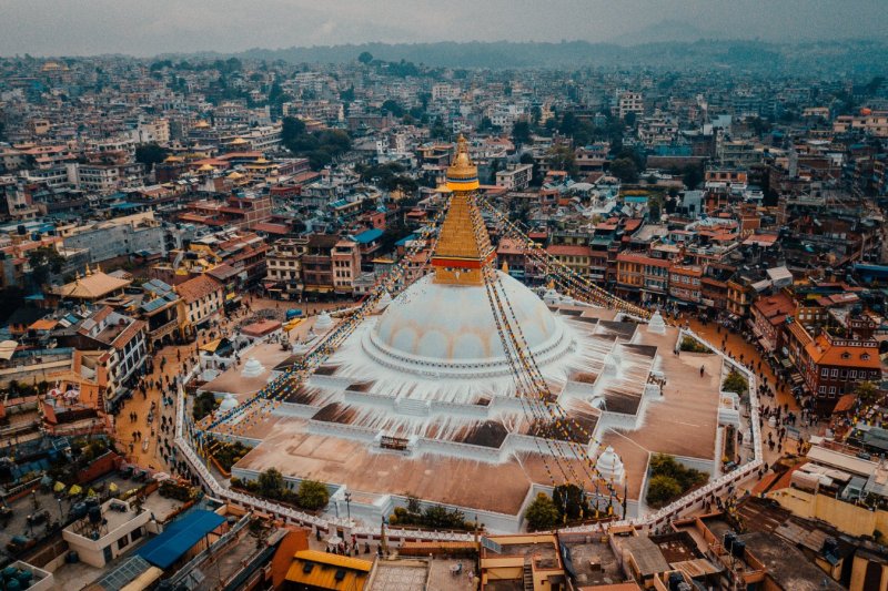 Nepal: la estupa de Boudhanath en Katmandú