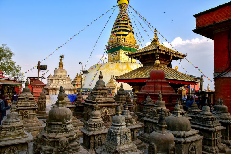 Nepal: estupa de Swayambhunath en Katmandú