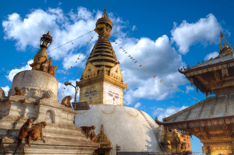 Nepal: el Templo de los Monos y la estupa de Swayambhunath en Katmandú