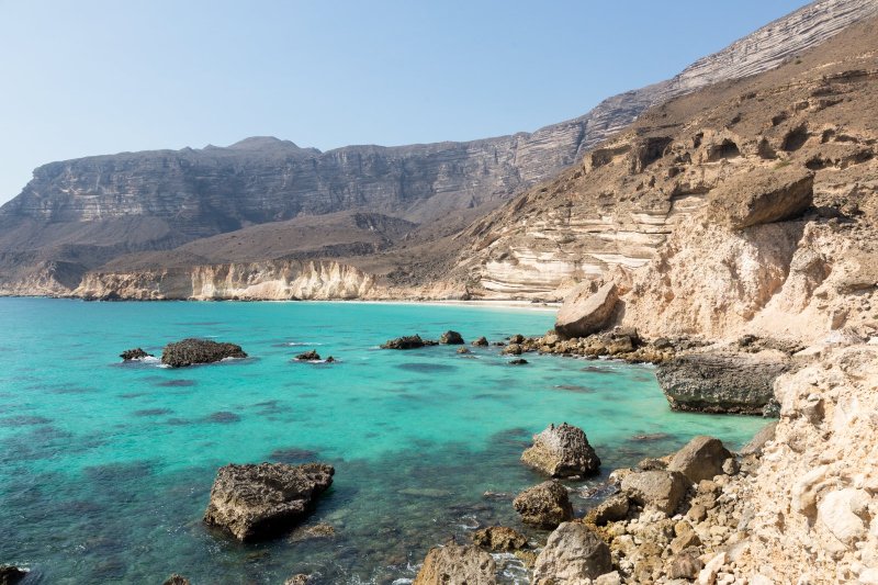 Omán: costa de Salalah junto al mar Arábigo