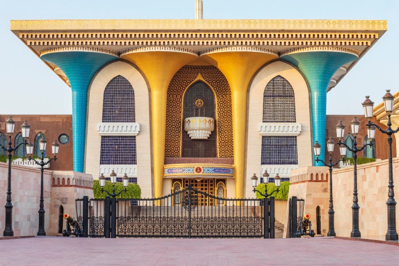 Omán: Palacio Al Alam en el casco histórico de Mascate