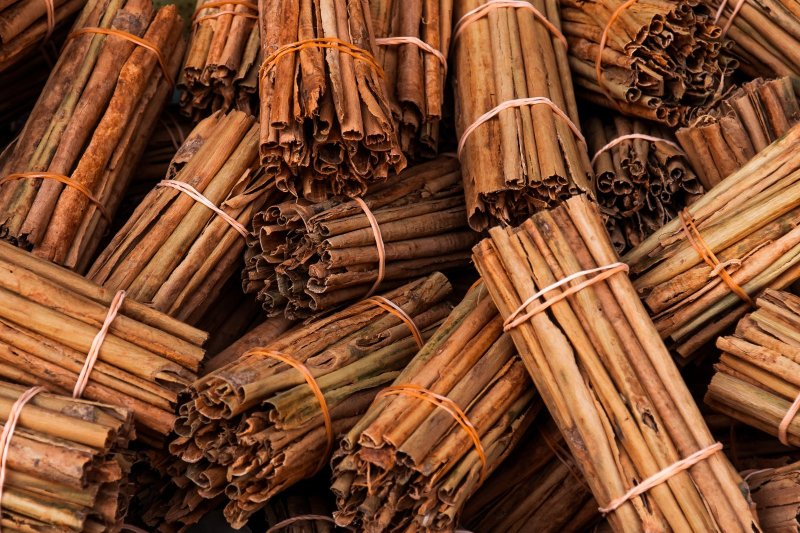 Sri Lanka: especias tradicionales de Sri Lanka con canela recién cosechada