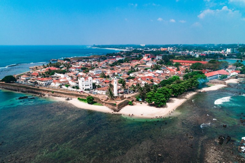 Sri Lanka: vista panorámica desde lo alto del Fuerte de Galle en un día soleado