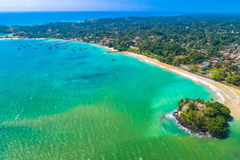 Sri Lanka: vista aérea de Weligama