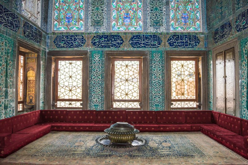 Turquía: decoración otomana y caligrafía en el interior del Palacio de Topkap?