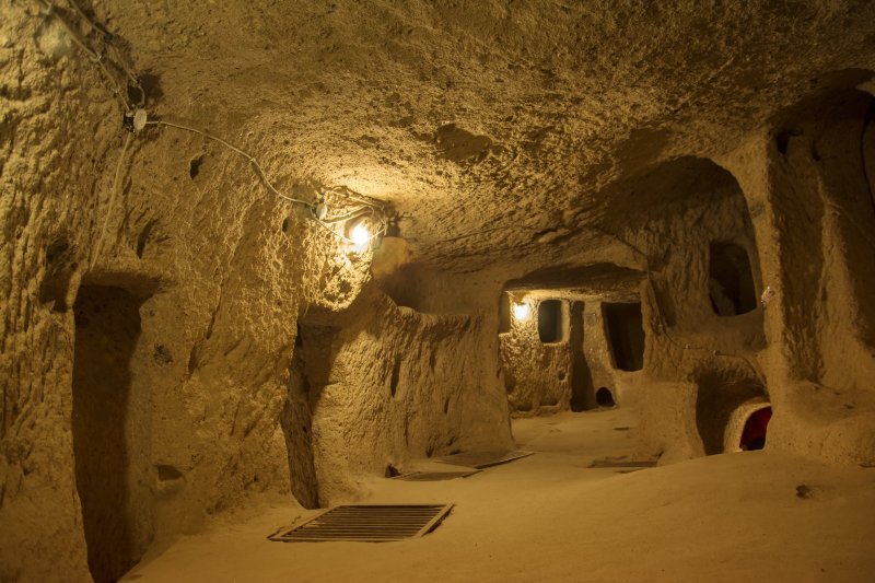Turquía: ciudad subterránea de Kaymakli en Nevsehir, Capadocia